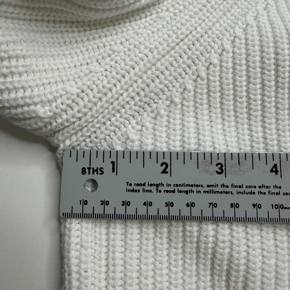 Pura Cashmere Women Cream Rib Knit Raglan Crewneck Sweater Size M Quiet Luxury